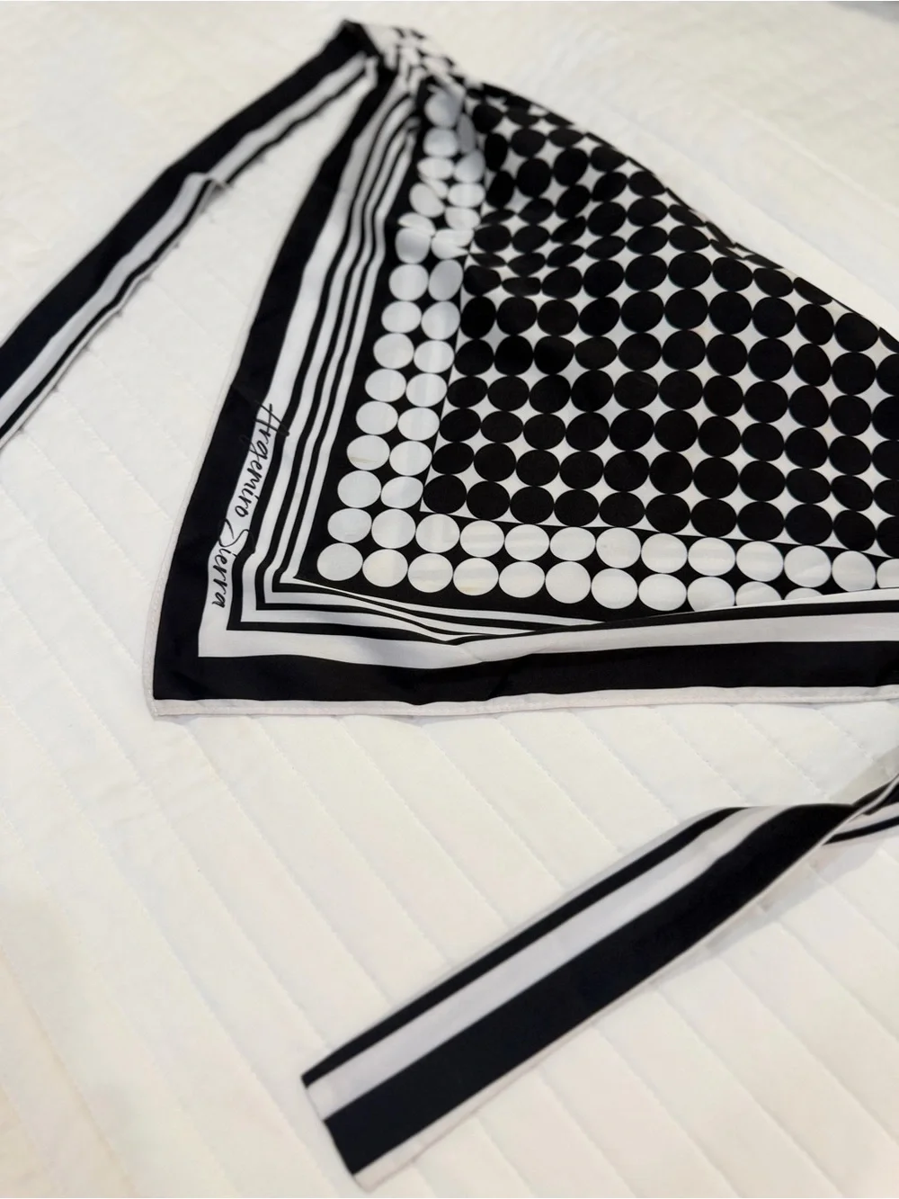 Black & White Silk Scarf / Scarf Top